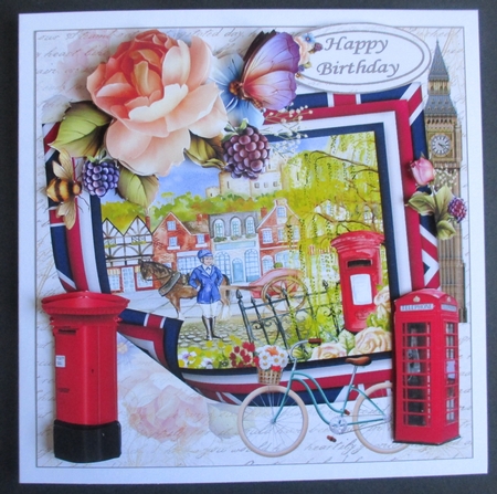 8x8 The English country village scene with roses 2 mini kit by Davina Rundle