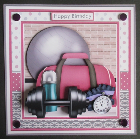 AT THE GYM FEMALE 7.5 Decoupage & Insert Mini Kit by Davina Rundle