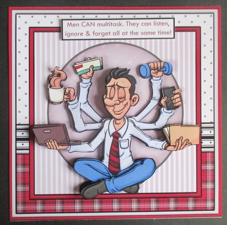 MULTITASKING NINJA Humorous Men 7.5 Decoupage & Insert Kit by Davina Rundle