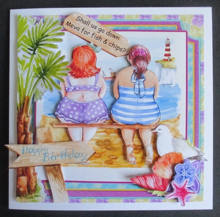 Beauty and the Beach 7x7 Card Front & Insert Mini Kit by Davina Rundle
