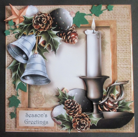 Rustic Pewter Christmas Candlestick by Davina Rundle