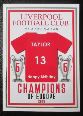 LFC A5 Quick Card PERSONALISE THE SHIRT by Davina Rundle