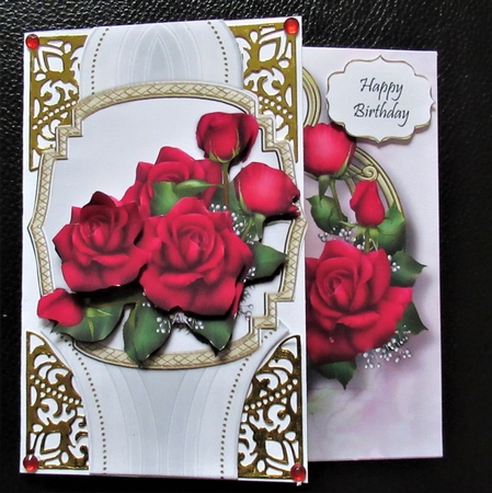 Card Topper Lovely Roses by Davina Rundle