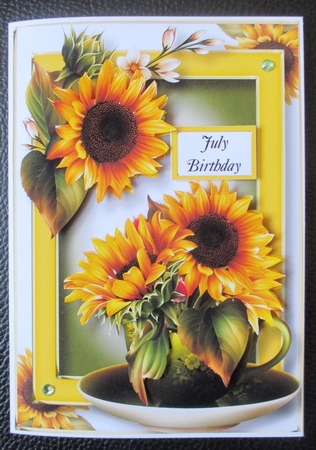 Teacup, Saucer & Flowers - Sunflowers A5 by Davina Rundle