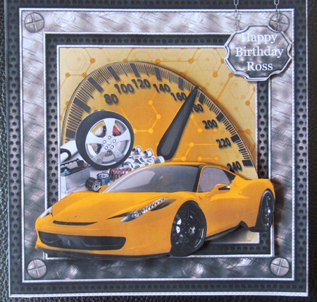 Yellow Ferrari Sports Car 8x8 Mini Kit by Davina Rundle