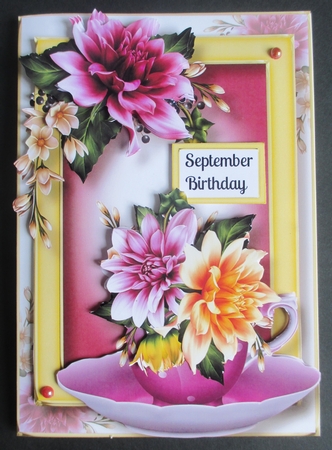 Teacup, Saucer & Flowers - Dahlias by Davina Rundle