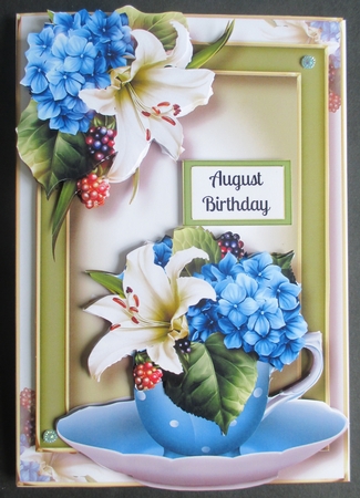 Teacup, Saucer & Flowers - Hydrangea & Lily by Davina Rundle