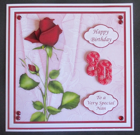 RED ROSE ALPHA & AGE KIT 7.5 or A5 Toppers Decoupage & Inserts by Davina Rundle