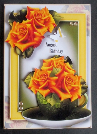 Teacup, Saucer & Flowers - Hot Yellow Roses by Davina Rundle