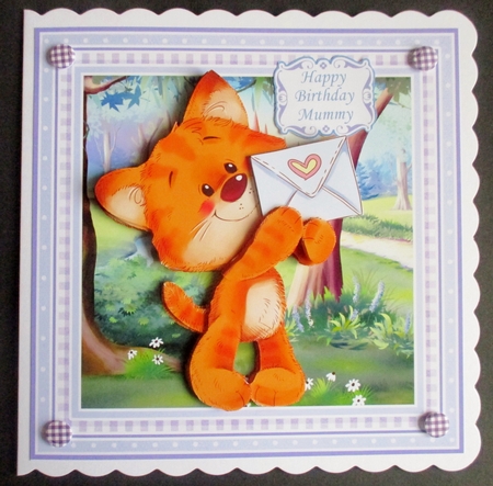 BABY TIGER & LETTER 7.5 Decoupage Insert & Ages Kit by Davina Rundle