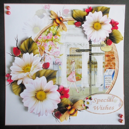 8x8 London town with flowers choice of scenes mini kit by Davina Rundle