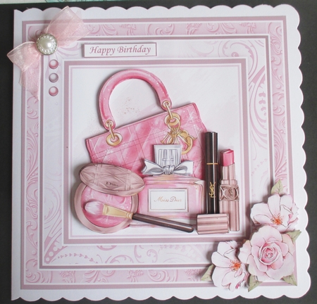 FASHION ESSENTIALS PINK 7.5 Decoupage & Insert Kit Optional Roses by Davina Rundle