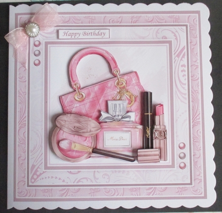 FASHION ESSENTIALS PINK 7.5 Decoupage & Insert Kit Optional Roses by Davina Rundle
