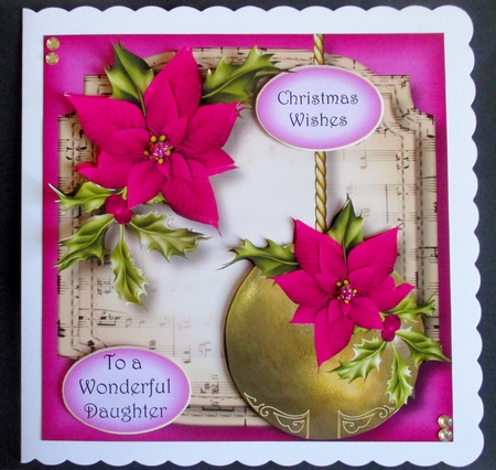 Golden Christmas Bauble - Magenta by Davina Rundle