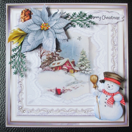 Poinsettia and snowman by Davina Rundle