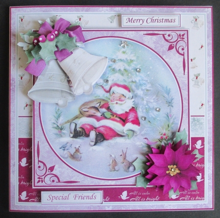 CHRISTMAS BELLS & SANTA NAP 7.5 Decoupage & Insert Kit by Davina Rundle