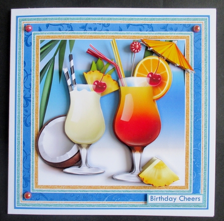 COCKTAIL CHEERS 7.5 Decoupage & Insert Kit All Occasions by Davina Rundle