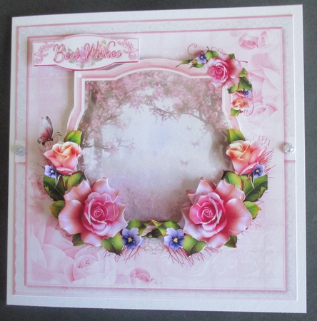 Pink Roses Tranquil Flower Scene Mini Kit  by Davina Rundle