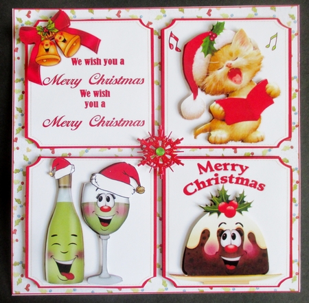 8x8 Merry Christmas wine and plum pudding  mini kit by Davina Rundle