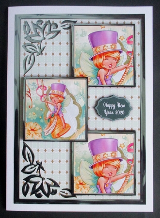 Happy New Year Three Square Quick Card by Davina Rundle