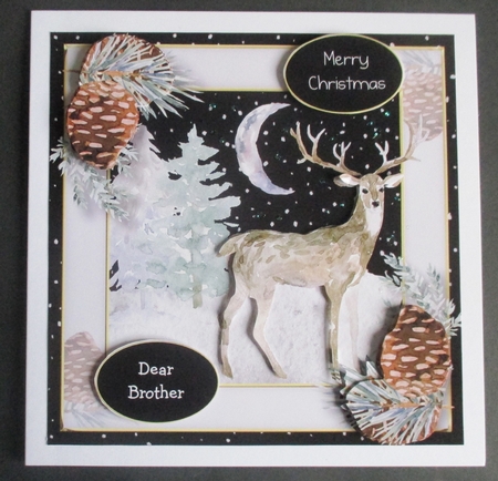 Christmas Moon Stag by Davina Rundle