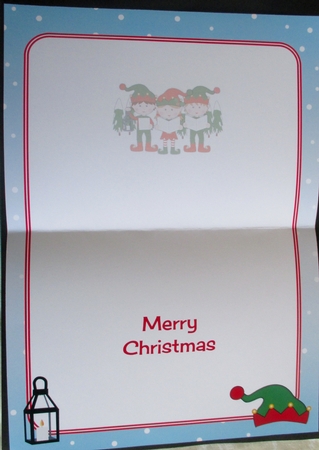 Elves Carol Singers decoupage insert by Davina Rundle