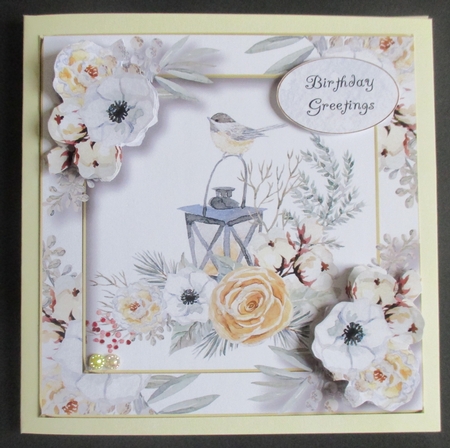Winter Watercolour Birthday - Bird & Lamp by Davina Rundle