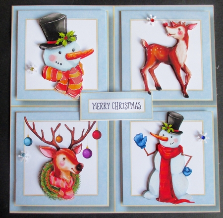 Rudolf & Snowman Quad Frame by Davina Rundle