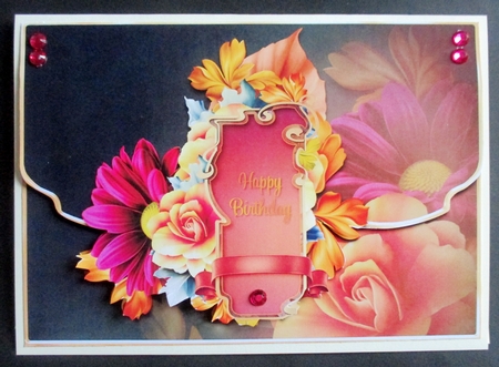 Fall Frenzy Scalloped Edge Faux Envelope Card Birthday by Davina Rundle