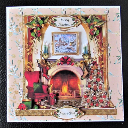 Christmas Fireplace Mini Page Kit by Davina Rundle