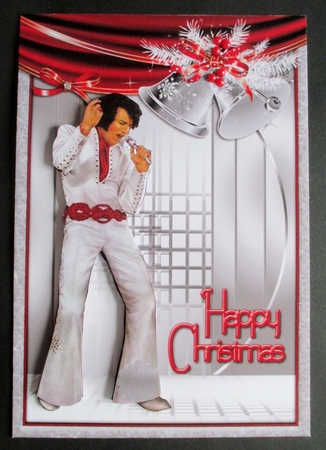 The King at Christmas 4 - A5 card front with decoupage by Davina Rundle