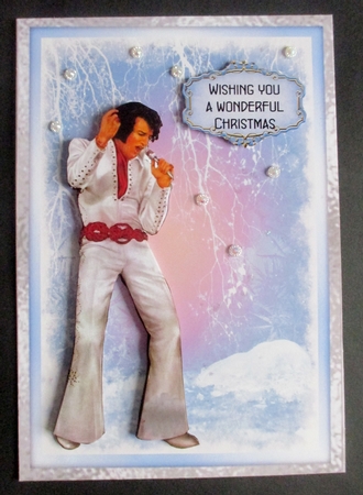 The King at Christmas 5 - A5 card front with decoupage by Davina Rundle