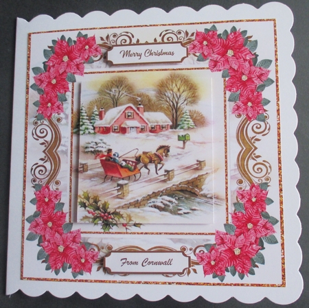 At Home for Christmas Red Poinsettia Topper by Davina Rundle