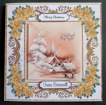Christmas Silent Night Gold Poinsettia Topper by Davina Rundle