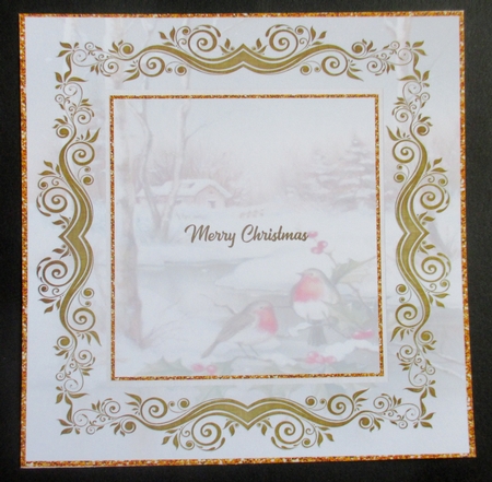 Christmas Robins Snow Scene Insert  by Davina Rundle