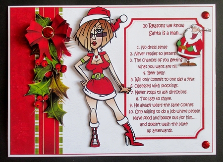 J.J 10 reasons we know Santa is a man decoupage by Davina Rundle