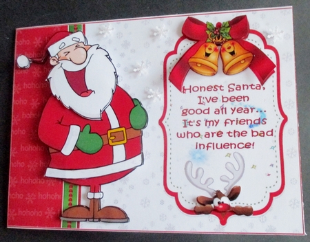 Honest Santa Ive been good decoupage by Davina Rundle