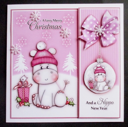 Hippo Christmas Pink Mini Kit by Davina Rundle