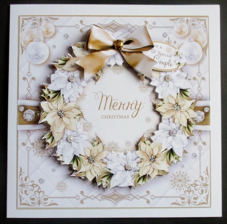 Gold Poinsettia Christmas Wreath by Davina Rundle