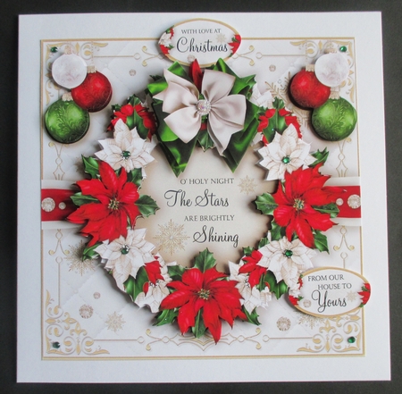 Red Poinsettia Christmas Wreath by Davina Rundle