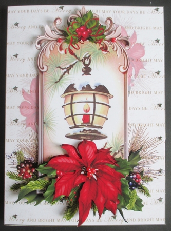 Vintage Christmas lantern choice of 2 scenes mini kit by Davina Rundle
