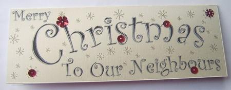 Large Dl Merry Christmas Neighbours Quick Cut and Fold Card by Davina Rundle