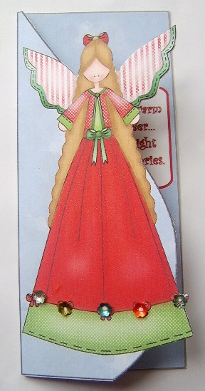 Red Angel Tear Drop Card by Davina Rundle