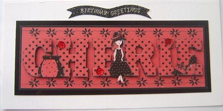 So Posh Cherie Large Dl Card Front with Decoupage by Davina Rundle