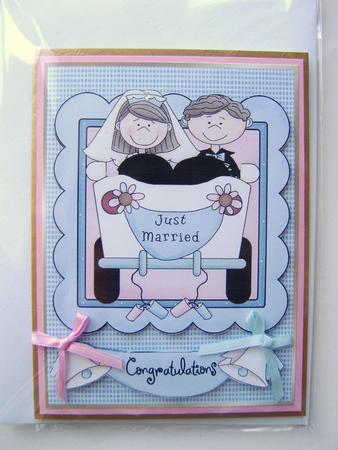 Wedding Car Couple Card Front and Layers by Davina Rundle