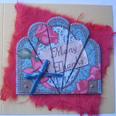 Coral Many Thanks Ornate Scallop Deco Stacker by Davina Rundle