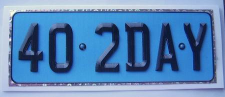 Large Dl 40th Birthday Novelty Number Plate and 3D Decoupage by Davina Rundle
