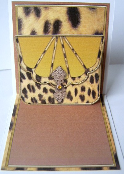 Leopard Print Bag Birthday Mini 3D Pop-up Card by Davina Rundle