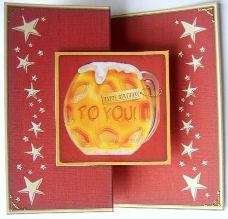 Birthday Mine's a Pint! No-hole Fold Back Card by Davina Rundle