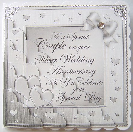 Silver Wedding Anniversary Scallop Corner Side Stacker by Davina Rundle
